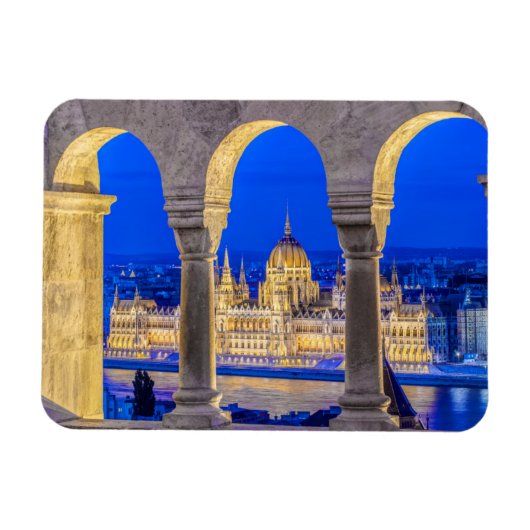 Magnet Flexible Bâtiment du Parlement hongrois au crépuscule (Horizontal)