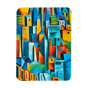Magnet Flexible Bâtiments Cityscape Abstraits Gratte-ciel Art
