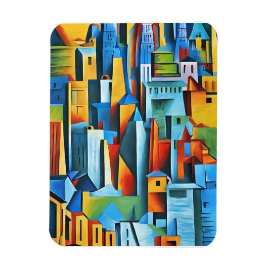 Magnet Flexible Bâtiments Cityscape Abstraits Gratte-ciel Art (Vertical)