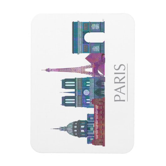 Magnet Flexible Bâtiments couleur Paris Skyline (Vertical)