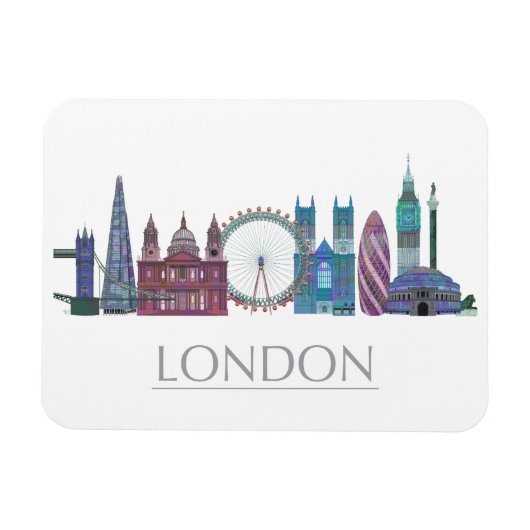 Magnet Flexible Bâtiments couleur Skyline de Londres (Horizontal)