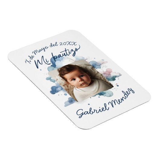 Magnet Flexible Bautizo con foto Espagnol Aquarelle (Côté Droit)
