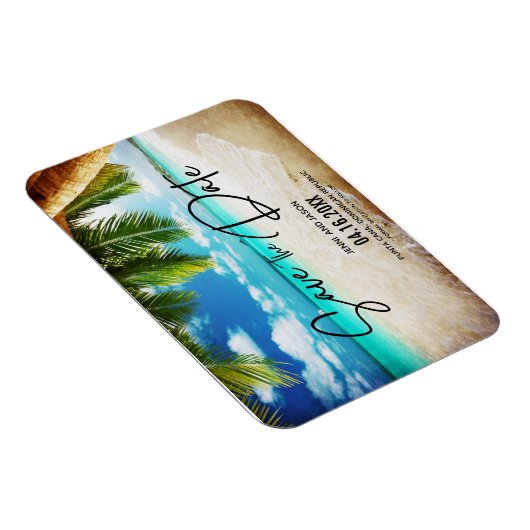 Magnet Flexible Beach Destination Mariage Photo Enregistrer La Dat (Côté Droit)