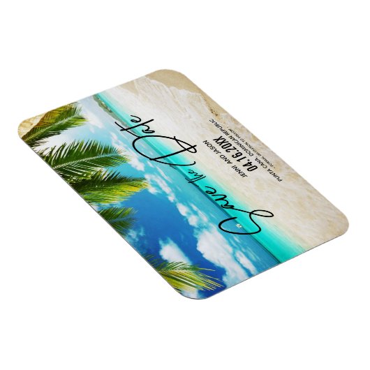 Magnet Flexible Beach Destination Mariage Photo Enregistrer La Dat (Côté Droit)