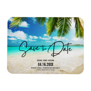Magnet Flexible Beach Destination Mariage Photo Enregistrer La Dat