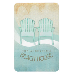 Magnet Flexible Beach House Adirondack Chaises Aqua Blue ID623
