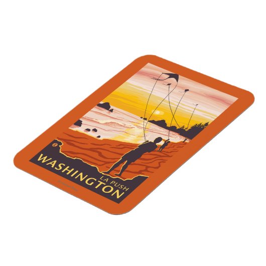 Magnet Flexible Beach & Kites - La Push, Washington (Côté Gauche)