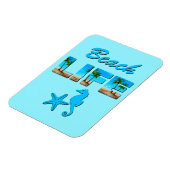 Magnet Flexible Beach Life Word Art avec sable et palmiers (Côté Gauche)