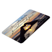 Magnet Flexible Beach Ocean Love Coeur Wedding Enregistrer la date (Côté Gauche)