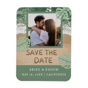 Magnet Flexible Beach Photo Enregistrer la date Invitation