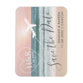 Magnet Flexible Beach Sunset Airplane Trail Monogramme Économisez  (Vertical)