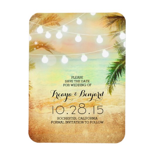 Magnet Flexible Beach Sunset String Lights Palms Enregistrer la da (Vertical)