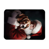 Magnet Flexible Beagle avec le Père Noël Festif Noël (Horizontal)