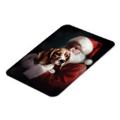 Magnet Flexible Beagle avec le Père Noël Festif Noël (Côté Gauche)