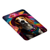 Magnet Flexible Beagle dans un Casquette plumé (Côté Droit)