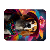 Magnet Flexible Beagle dans un Casquette plumé (Horizontal)