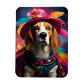 Magnet Flexible Beagle dans un Casquette plumé (Vertical)