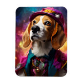 Magnet Flexible Beagle dans un Casquette rose (Vertical)