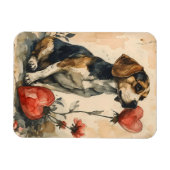Magnet Flexible Beagle Vintage Saint-Valentin (Horizontal)
