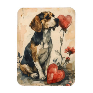 Magnet Flexible Beagle Vintage Saint-Valentin