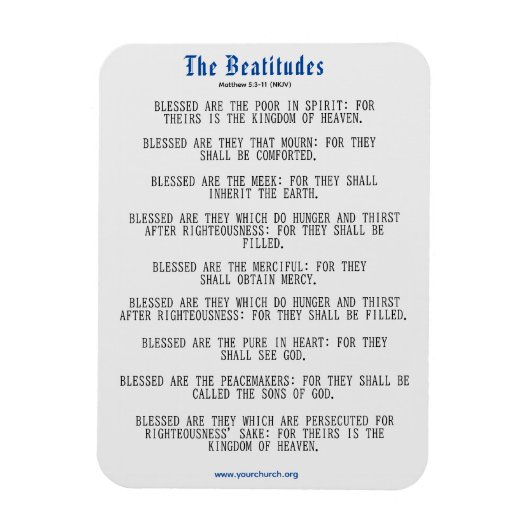 Magnet Flexible Béatitudes gris et bleu Inspiration (Vertical)