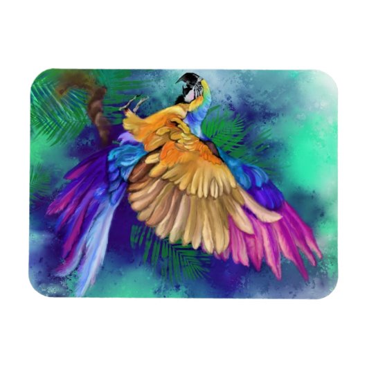 Magnet Flexible Beau aimant de perroquet coloré (Horizontal)