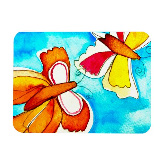 Magnet Flexible Beau papillon aquarelle (Horizontal)