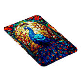 Magnet Flexible Beau Peacock Vitrail Art de la faune (Côté Droit)