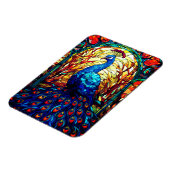 Magnet Flexible Beau Peacock Vitrail Art de la faune (Côté Gauche)