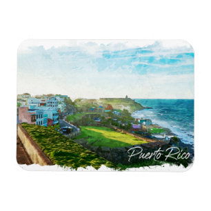Magnet Flexible Beau Porto Rico Scenery Travel