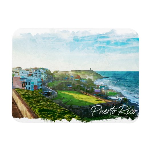 Magnet Flexible Beau Porto Rico Scenery Travel (Horizontal)