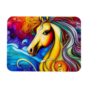 Magnet Flexible Beau Rainbow Horse Portrait