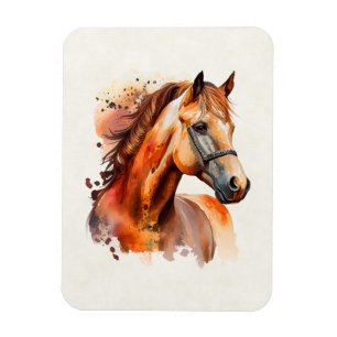 Magnet Flexible Beau Sorrel Horse Portrait