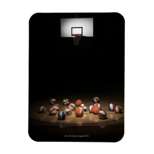 Magnet Flexible Beaucoup de basket-balls se reposant sur le