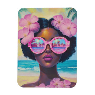 Magnet Flexible Beauté tropicale dans les tons roses