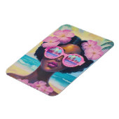 Magnet Flexible Beauté tropicale dans les tons roses (Côté Gauche)