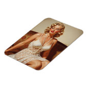 Magnet Flexible Beautiful blonde pin-up 50's art (Côté Gauche)