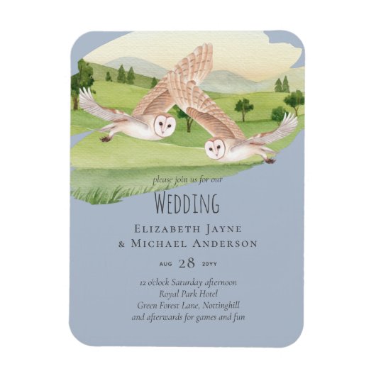 Magnet Flexible Beautiful OWLS Wedding (Vertical)