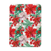 Magnet Flexible Beautiful red and white Christmas poinsettia (Vertical)