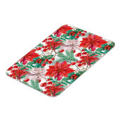 Magnet Flexible Beautiful red and white Christmas poinsettia (Côté Gauche)