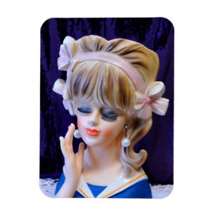 Magnet Flexible Beaux arcs de rose de poupée de vase à tête de