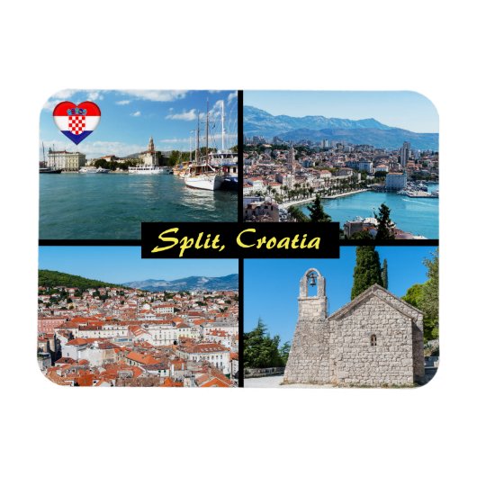 Magnet Flexible Beaux Points de repère fractionnés - Croatie, Euro (Horizontal)
