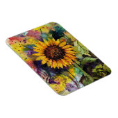 Magnet Flexible Beaux Tournesols En Aquarelle (Côté Droit)