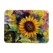 Magnet Flexible Beaux Tournesols En Aquarelle (Horizontal)