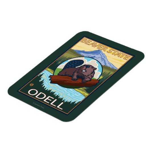 Magnet Flexible Beaver & Mt. Hood - Odell, Oregon (Côté Gauche)