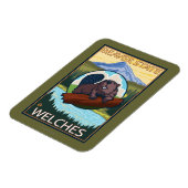 Magnet Flexible Beaver & Mt Hood - Welches, Oregon (Côté Gauche)