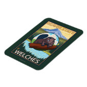 Magnet Flexible Beaver & Mt Hood - Welches, Oregon (Côté Gauche)