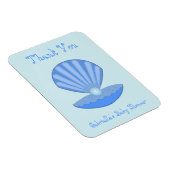 Magnet Flexible Bébé bleu Coquille d'huîtres et Baby shower Pearl (Côté Droit)