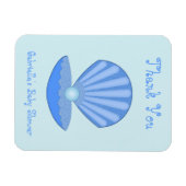 Magnet Flexible Bébé bleu Coquille d'huîtres et Baby shower Pearl (Horizontal)
