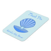 Magnet Flexible Bébé bleu Coquille d'huîtres et Baby shower Pearl (Côté Gauche)